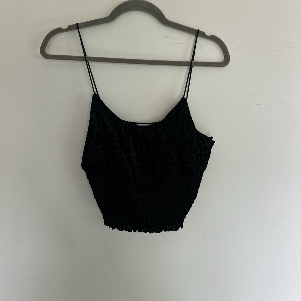 Black Fitted Crop Camisole Top
